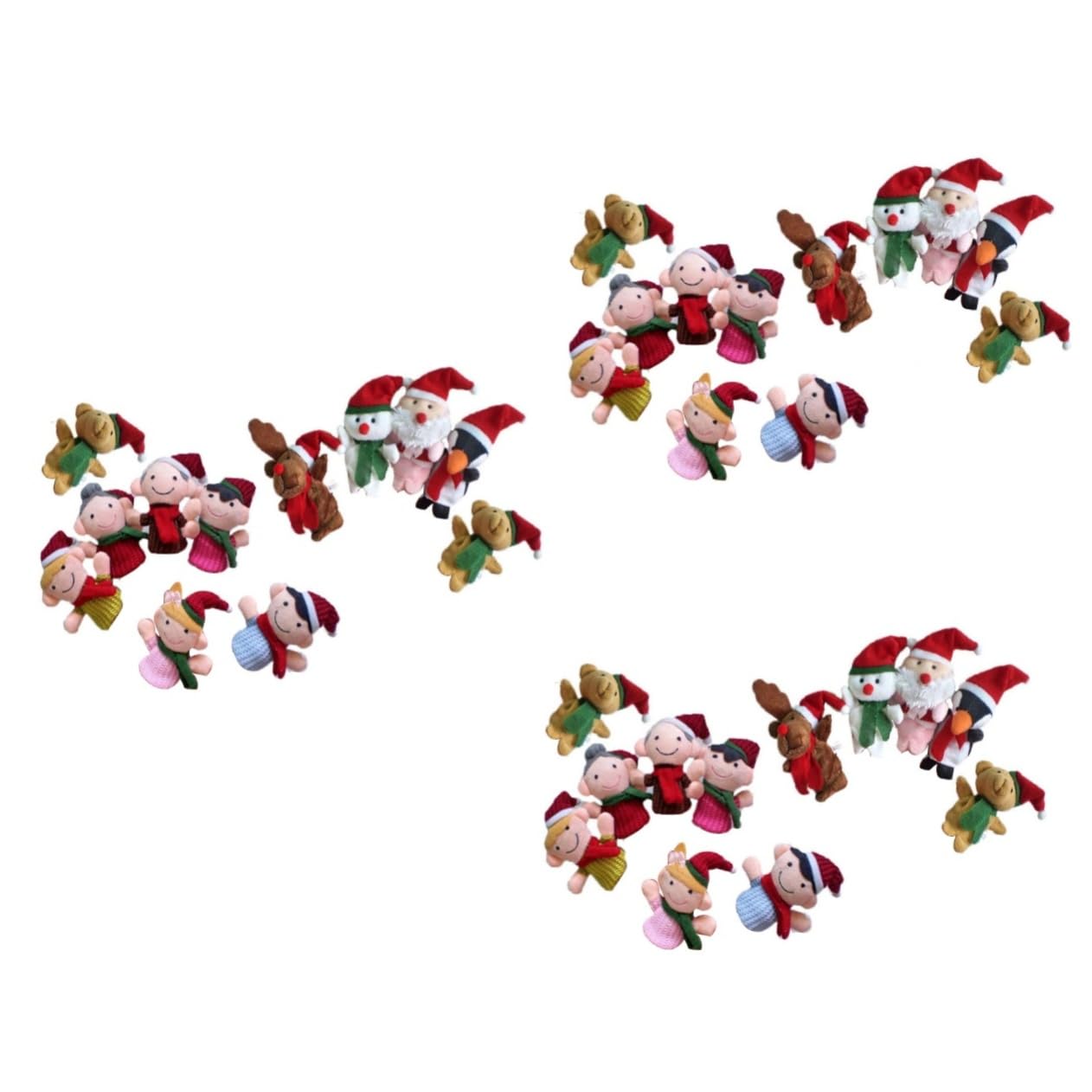 TOYANDONA Pz Bambola Da Dito Cartoni Animati Bambola Da Dito Per Bambini Bambola Da Dito Di Natale Marionette Da Dito Per Bambini Giocattoli Di Babbo Natale Animale Calzini Natalizi