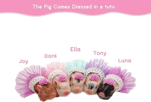 Miniatura 7 de VOLOBE Cerdito de Silicona, 5 Pulgadas Cerdito Mini Suave Realista con Accesorios de Almohadilla para Dormir para Niños y Niñas Cumpleaños (Tony)