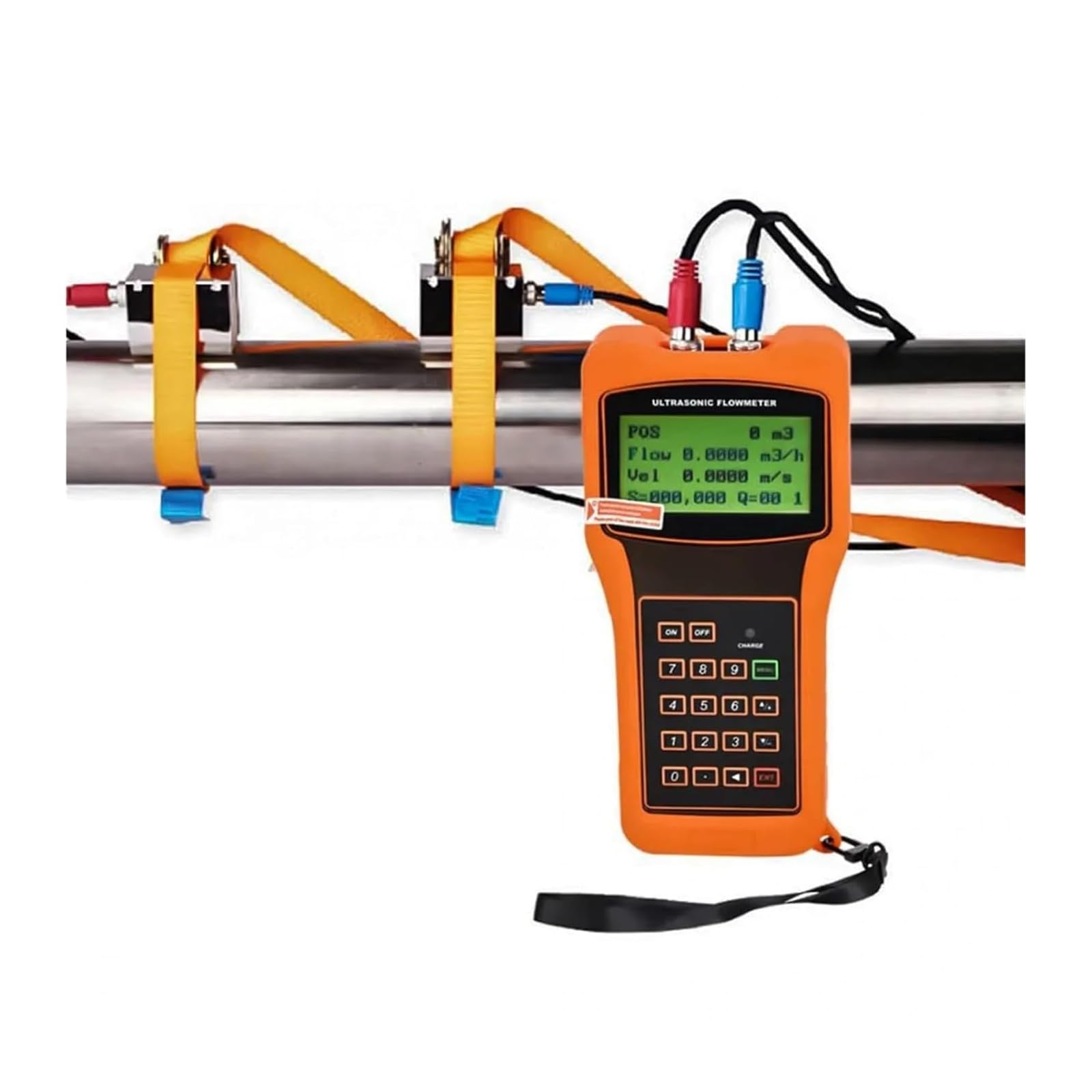Misuratore di portata ultrasonico a morsetto con RS232, misuratore di portata digitale portatile per acqua, olio, chimica, alta precisione, sensori trasduttori TS-2/TM-1/TL-1, portatile