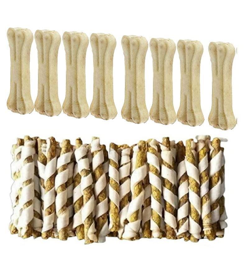 Slatters be Royal Store Dog Chew Combo Pack Calcium Bone Dog 5 inch 8 Pcs Bone & Mutton Munchies Twisted Natural Treat (400gm) (Bone + Mutton Spiral Munchy) (B0B3548HC5) Amazon Price History, Amazon Price Tracker