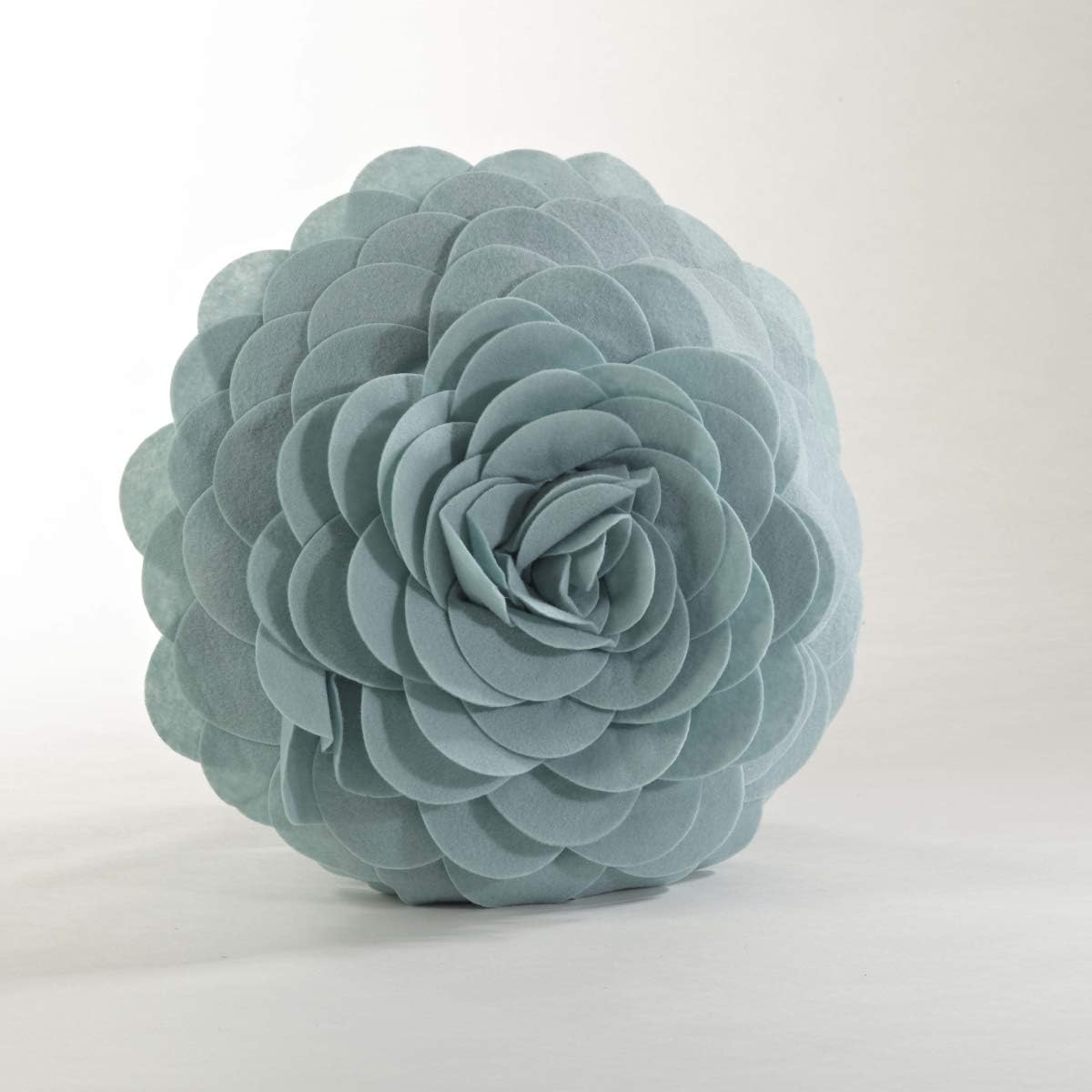 SARO LIFESTYLE Flower Design Poly Filled Throw Pillow, Aqua, 16" Aqua 16"