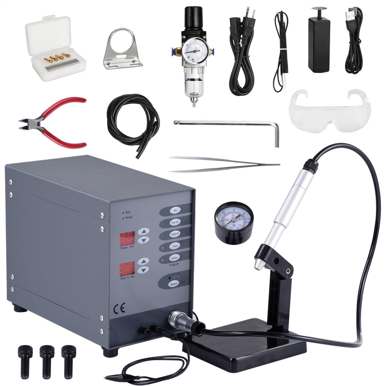 Permanent Jewelry Welder,110V Pulse Arc Welder - 100W, 50A-600A Jewelry Welding Tools for Hardware Workpiece Welding, Jewelry Repair