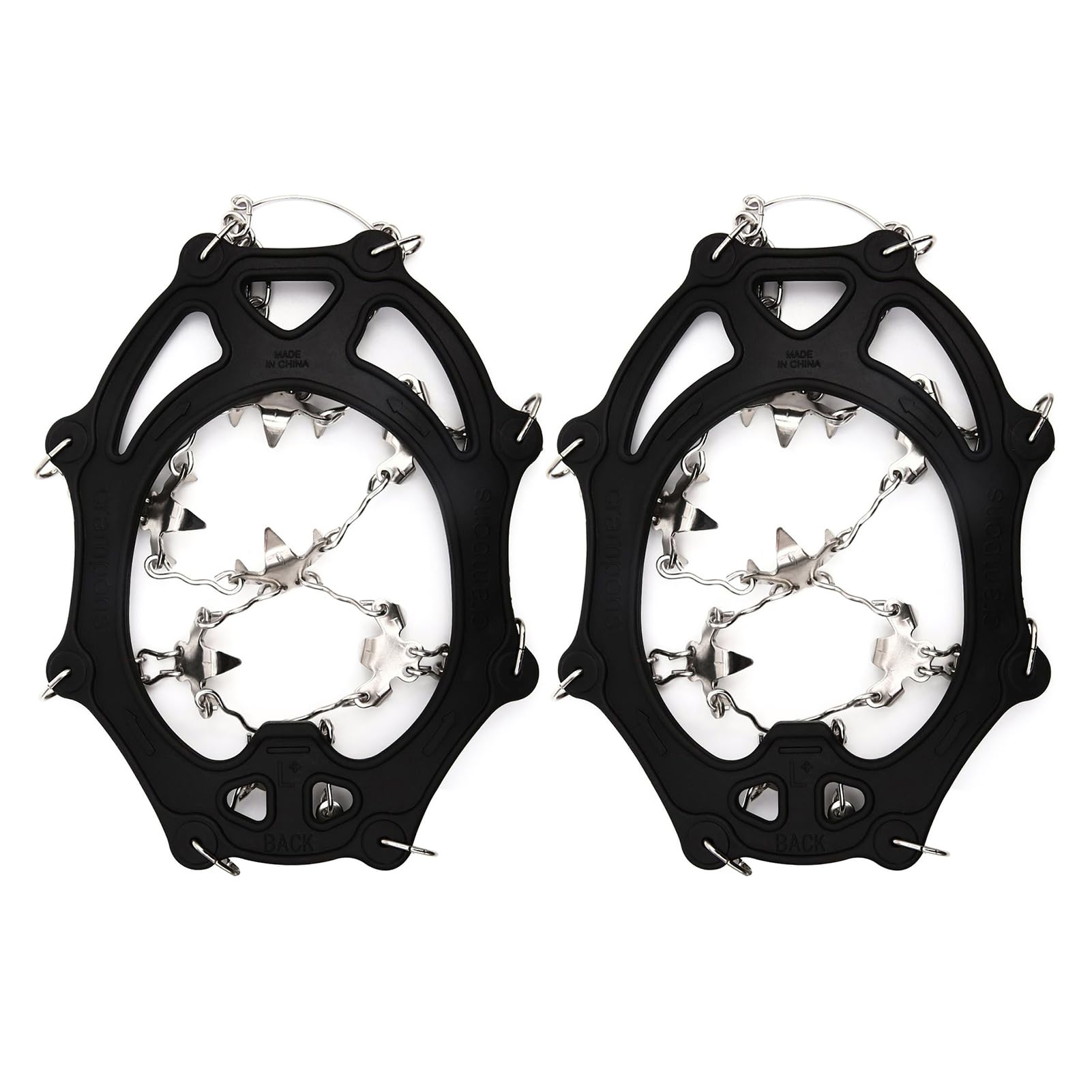 QUKAN -Slip ice Grips Ice Climbing crampons Ice Cleats Ice Grip Snow and ice Grips Winter Walking Spikes Ice and Snow Traction Devices Ice Claw 201 26-Tooth Ice and Snow Climbing -Slip Shoe Grips by