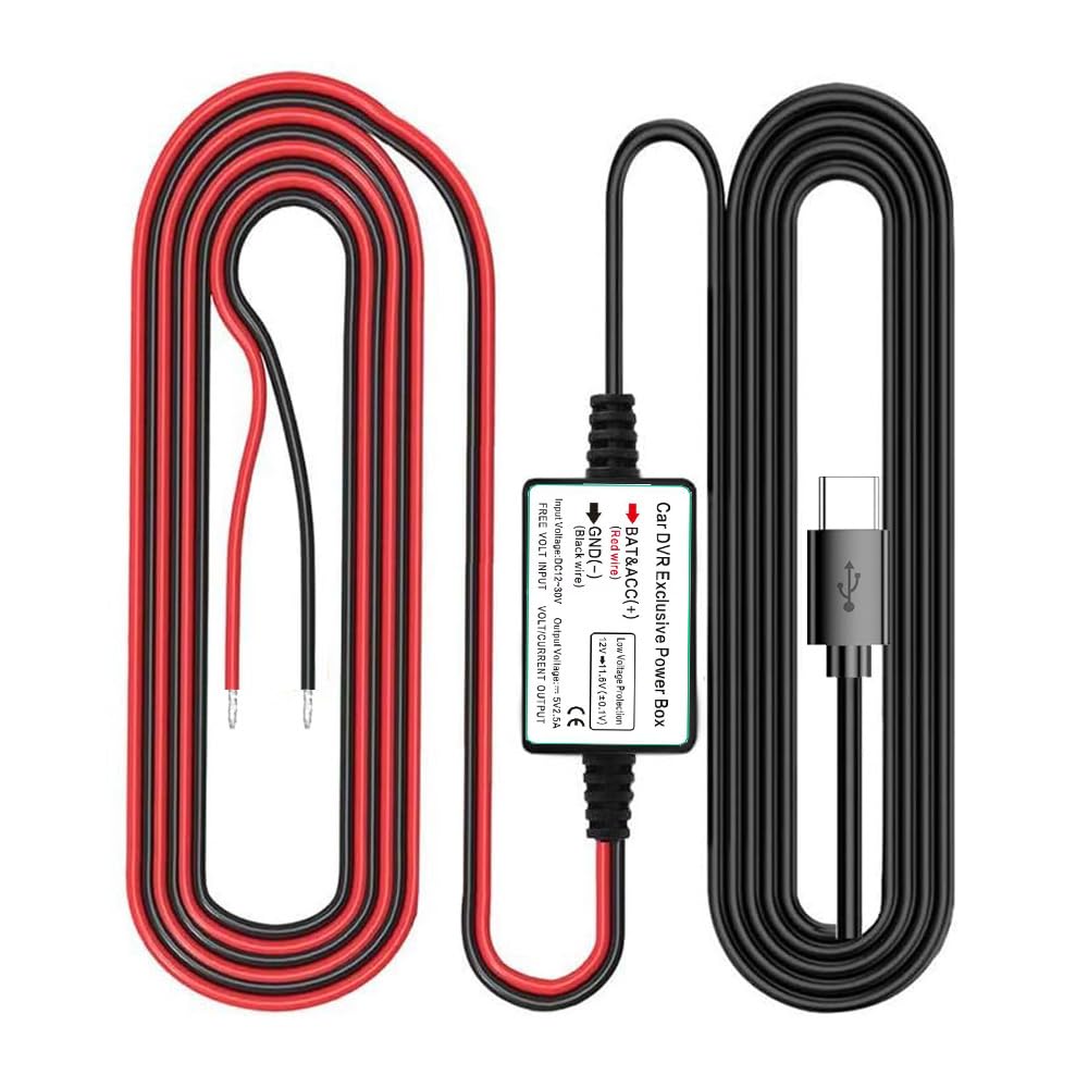 Gebildet Kit de Cableado de Cámara de Tablero con Puerto USB Tipo C para Monitor Convierte 12V-24V a 5V/2.5A Cargador de Cámara de Tablero de Auto Kit de Cable de 320cm, Protección de Bajo Voltaje — view 15