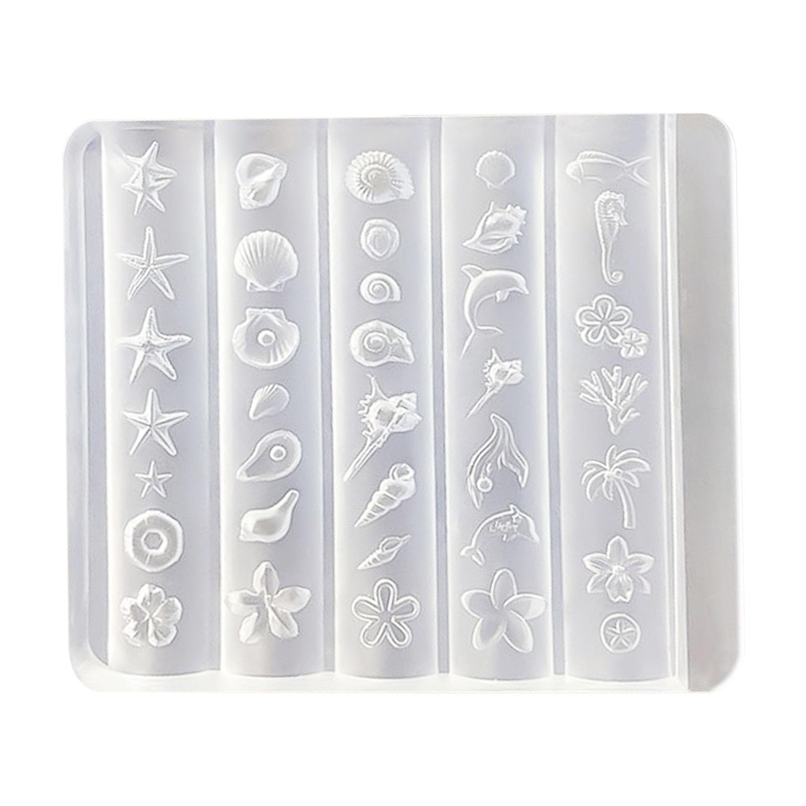 Tsophreniq Quick Setting Nails Design Mold for Instantly Beach Themed Art Creations Molds Shell Shape Art Template