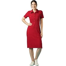 Globus Womens Formal Self Design Poly Lycra Chest Pocket Sheath Midi Dress