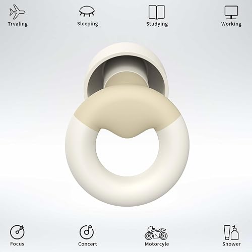 Miniatura 2 de Tapones para los oídos para dormir, 2 pares de tapones reutilizables para reducción de ruido 25dB-30dB con 8 almohadillas para los oídos, tapones