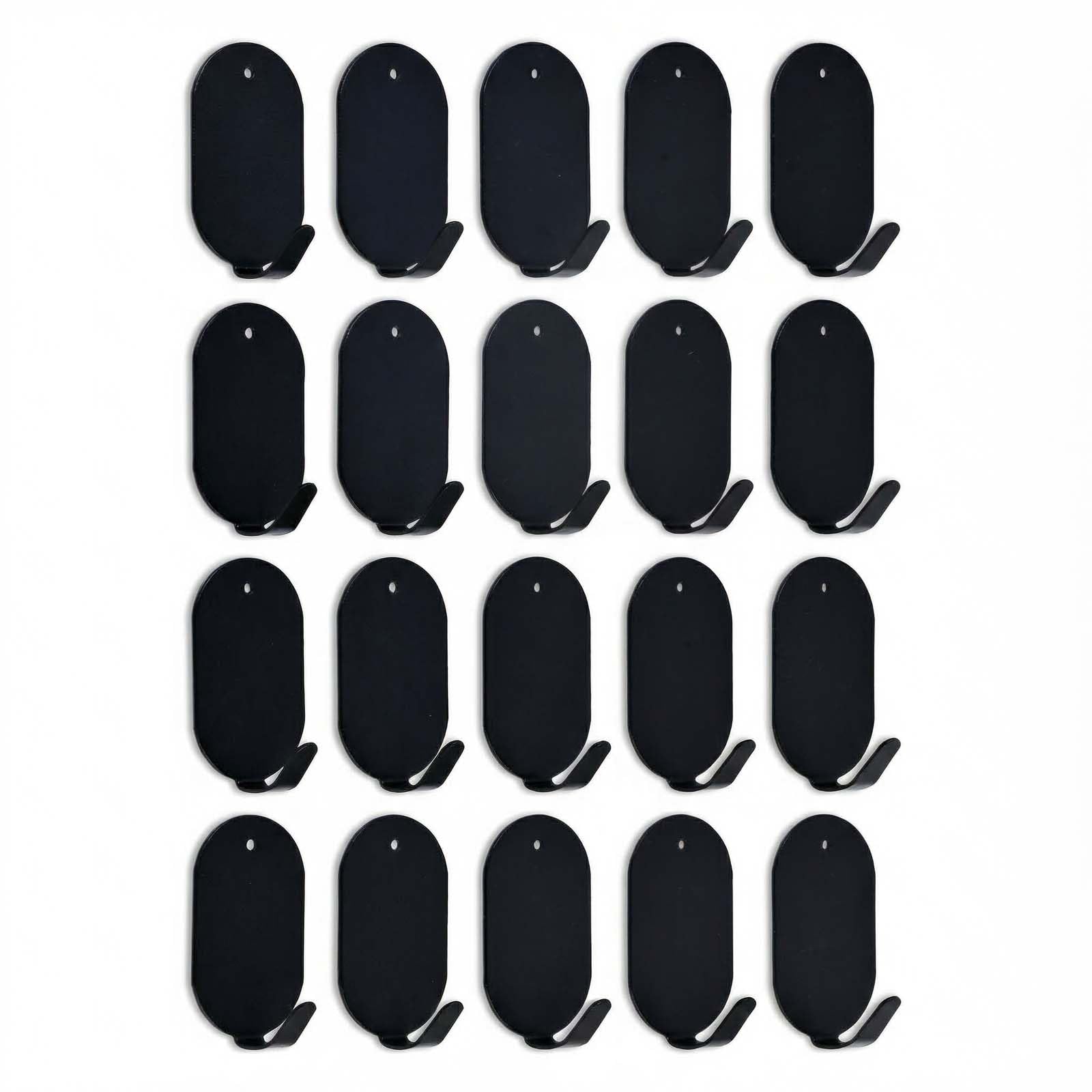 Solvio 20PCS Self Adhesive Hooks, Heavy Duty Stick on Hooks for Hanging, Waterproof Stainless Steel Sticky Wall Hooks for Bathroom, Kitchen, Door, Coat, Towel, Picture, No Drilling