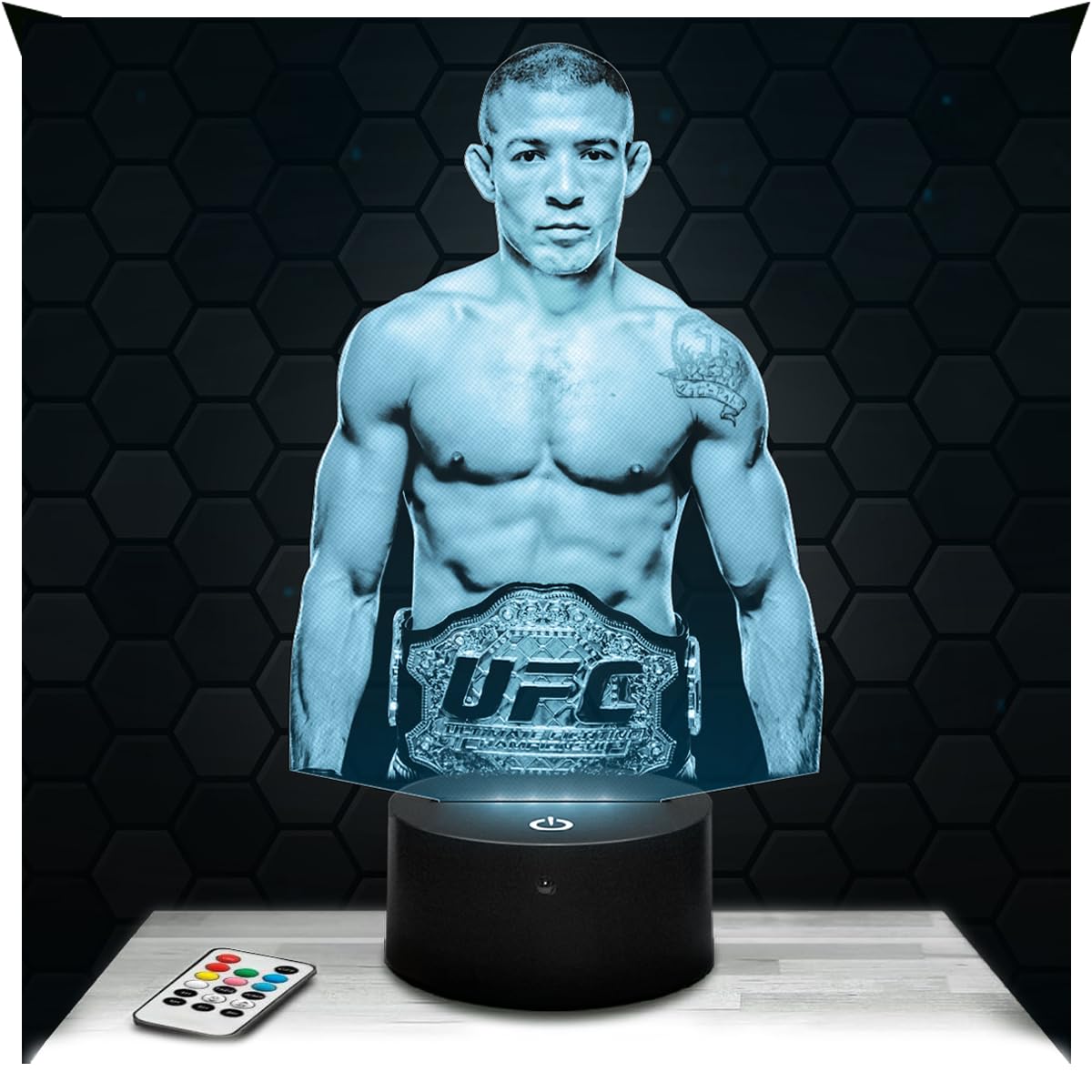Lampephoto.fr - José Aldo Scarface MMA 3D Lamp Decoration Mixed Martial Arts, Gift idea for Men Jose Aldo Scarface MMA Object Adult Night Light Room Decor. Original Christmas, Gift Idea, Merchandising