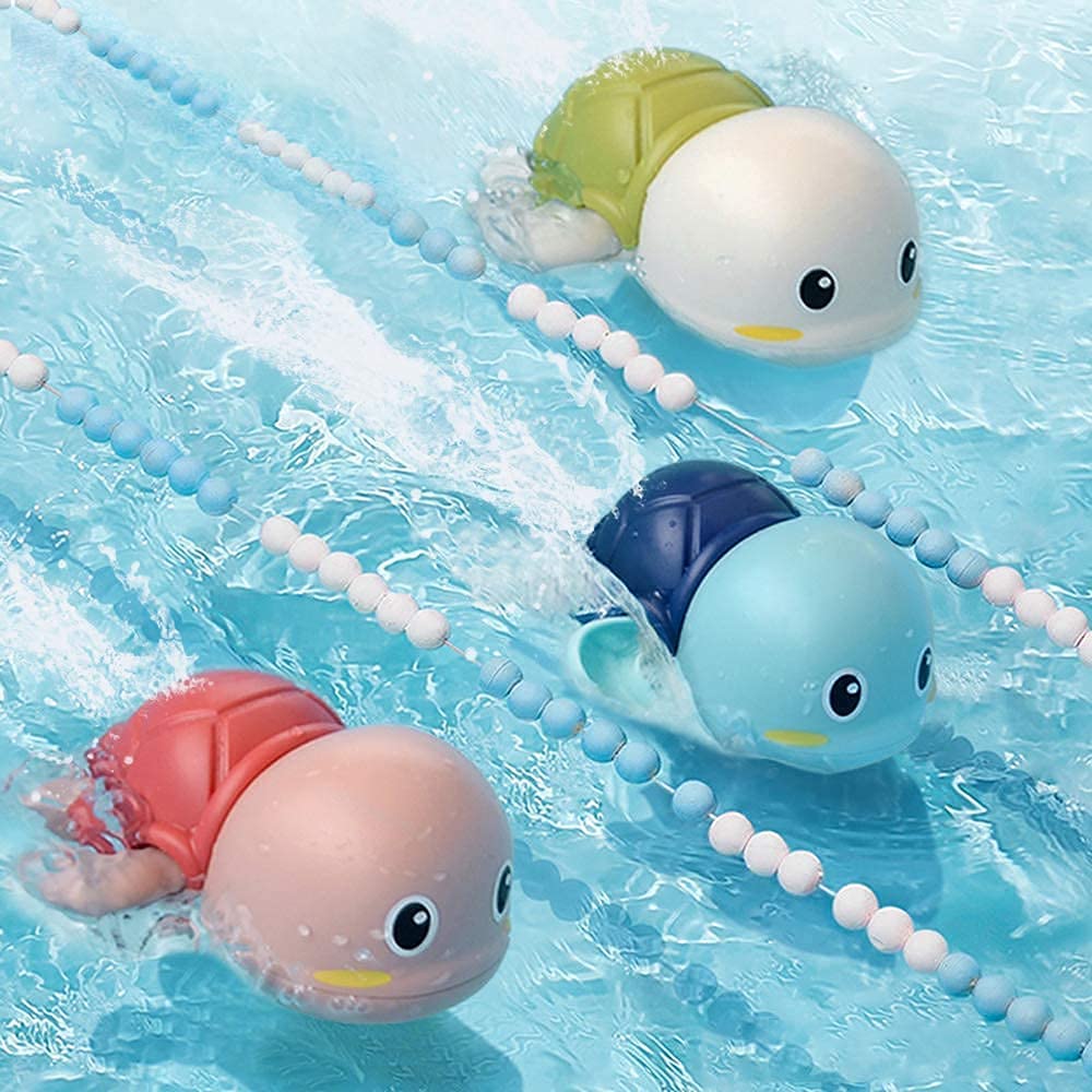 1 Pcs Swimming Turtle Bath Toy,Wind Up Water Floating Toys,Bathtub Water Toys for Toddlers 1-3(Random Color) 2
