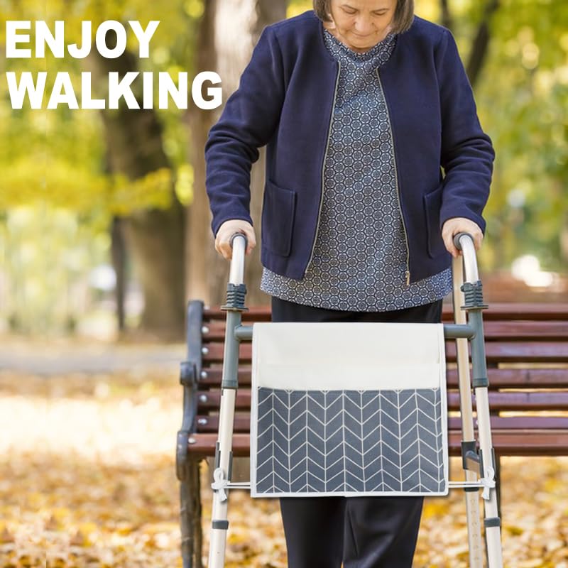 TOGETRUE Walker Bag - Cesta de almacenamiento de fácil acceso con 2 bolsillos grandes, bolsa de accesorios para andador plegable, sillas de ruedas, cochecitos, 13 x 14.5 pulgadas