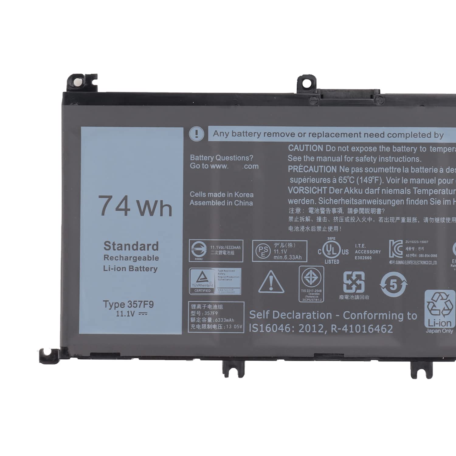 Amazon.com: 7xinbox 11.1V 74Wh 357F9 Replacement Laptop Battery