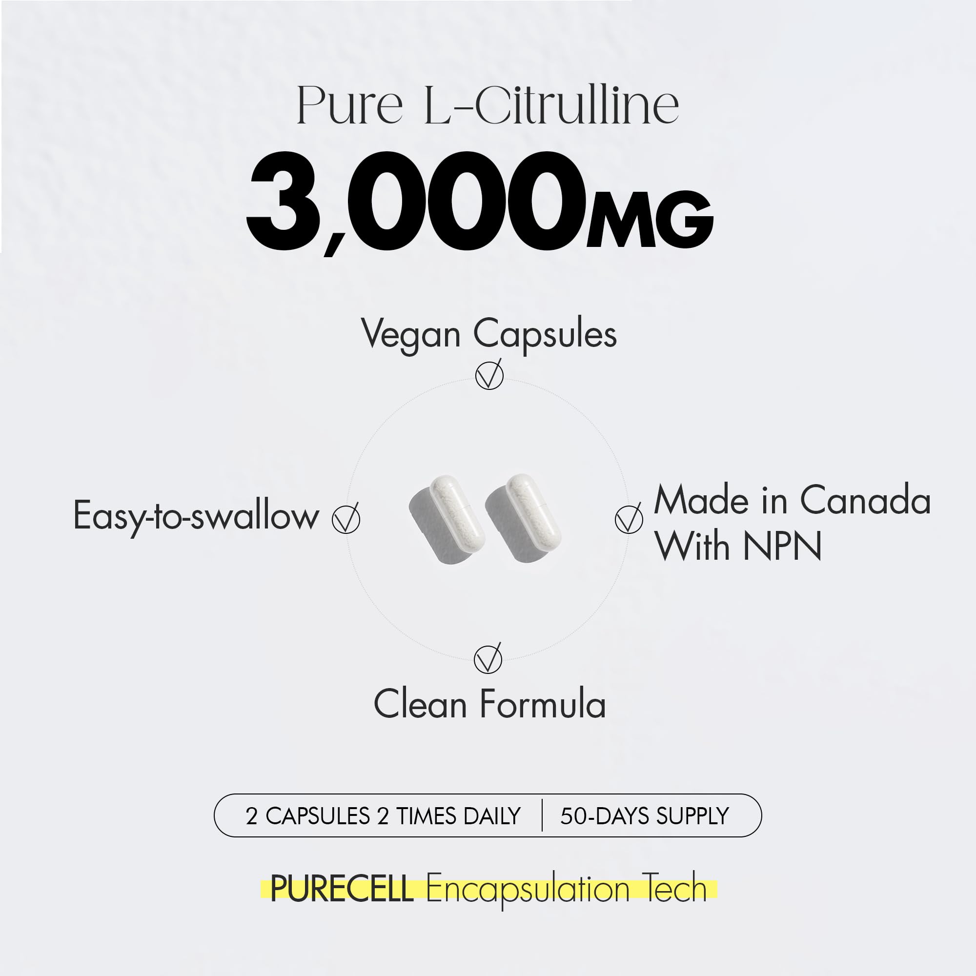 Inno Nutrition L-Citrulline 750 mg - 200 Capsules | 3,000mg daily Serving | High Potency Nitric Oxide Booster for Muscle Pump & Endurance | Made in Canada - 5