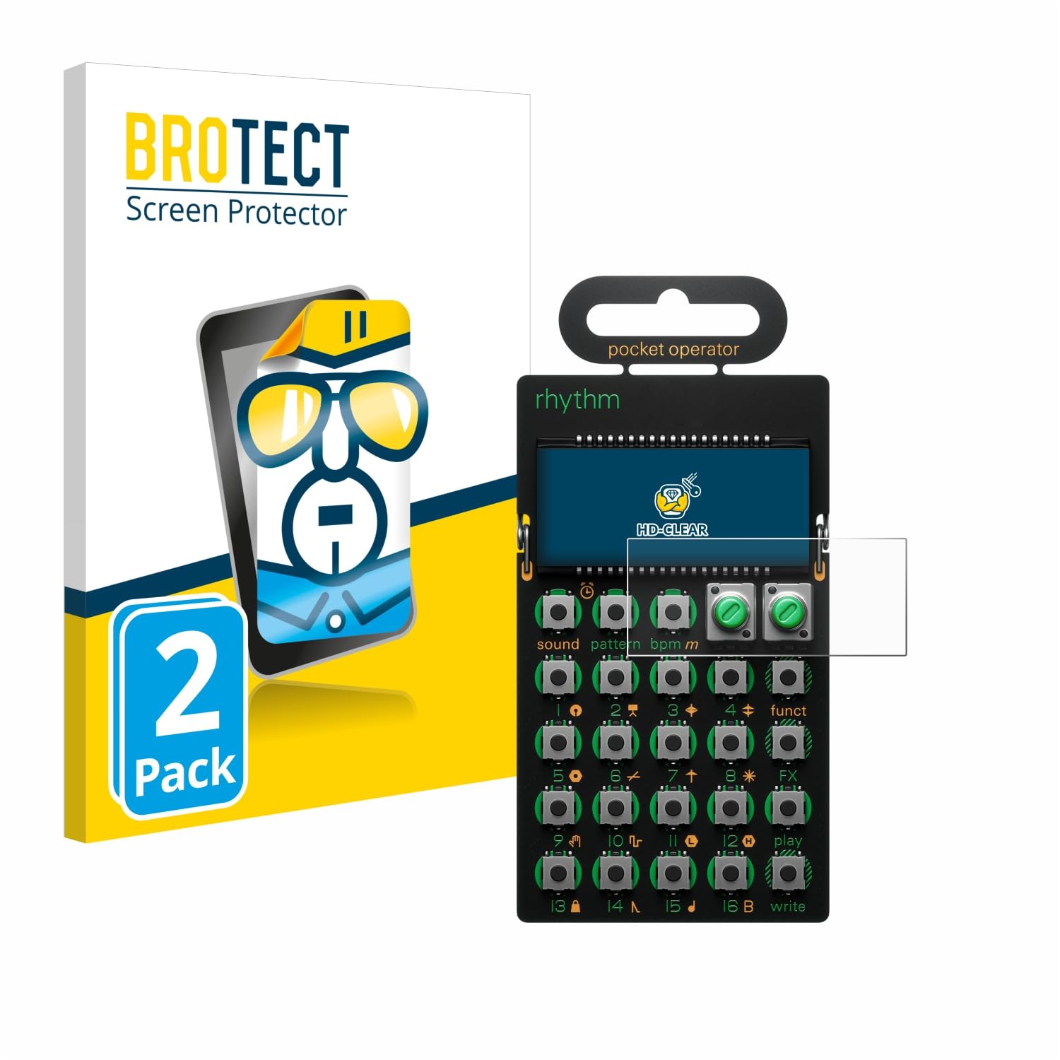 brotect Screen Protector Compatible with Teenage Engineering PO-12 Rhythm (2 Pack) - HD-Clear Protection Film