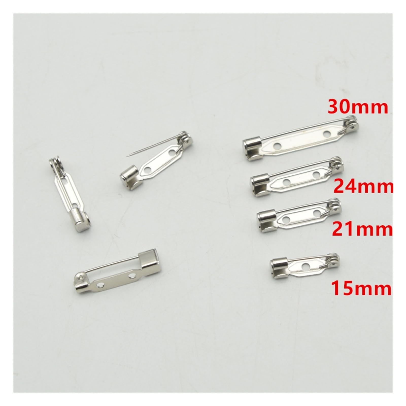magnetyczne zapięcia do broszek, agrafki, Broszka z podstawą, uchwyt na identyfikator, 10 sztuk, różne rozmiary, złoto, stal nierdzewna, żelazo(Iron,15mm)