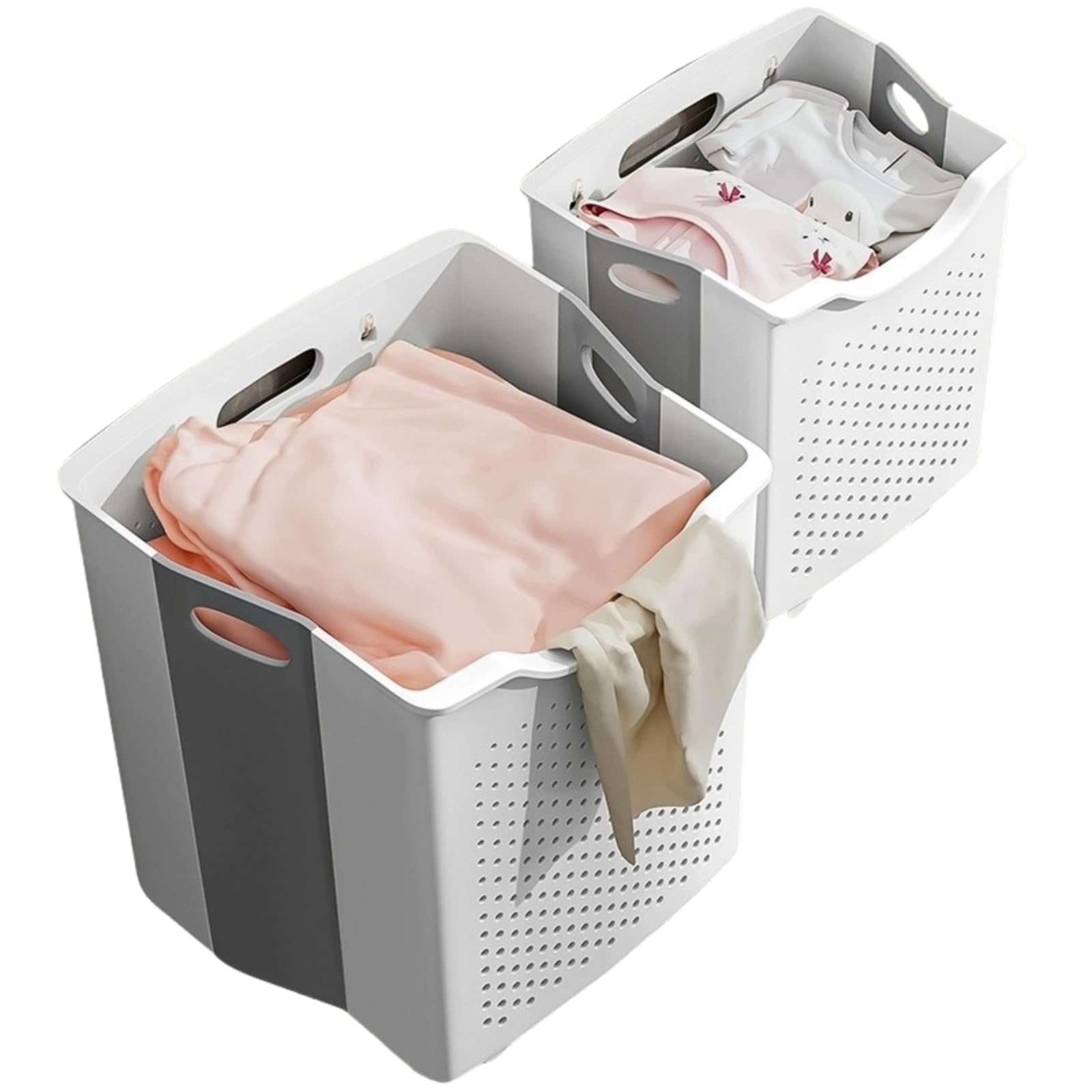 Générique Wäschekorb zur Wandmontage, faltbar, mit Griffen, Aufbewahrungsbehälter für Zuhause, Schlafzimmer, Kinderzimmer, Aufbewahrung von Kleidung