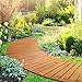 Spurgehom 7FT Wooden Garden Pathway Curved Outdoor Walkway Roll Out Cedar Wood Patio Flooring Path Decorative Lawn Patio Pavers Boardwalk Beach Wedding Party (Natural)