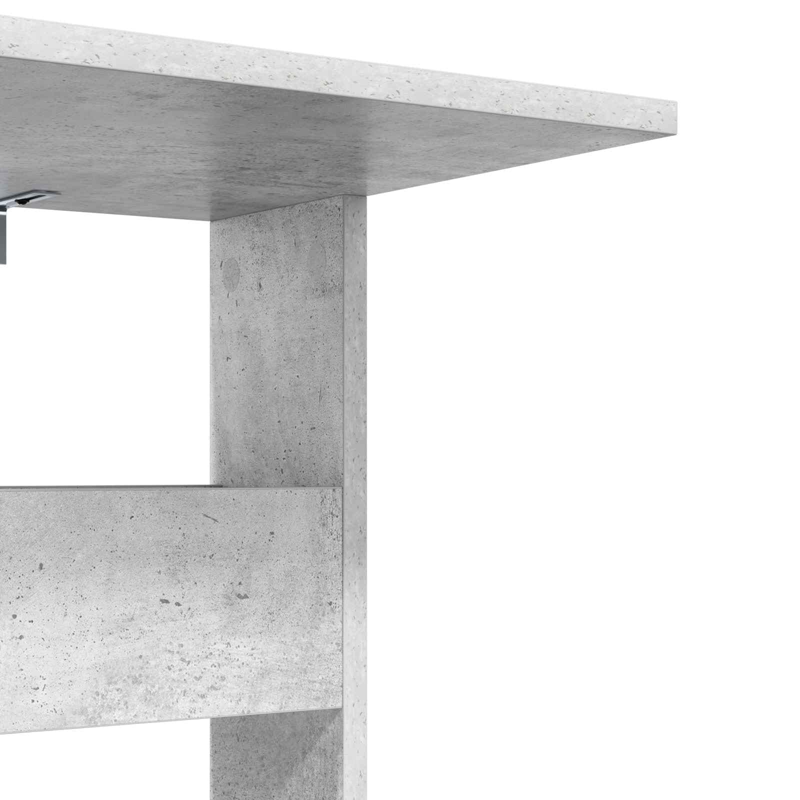 Tavolino in cemento grigio, 40 x 35 x 60,5 cm, in legno
