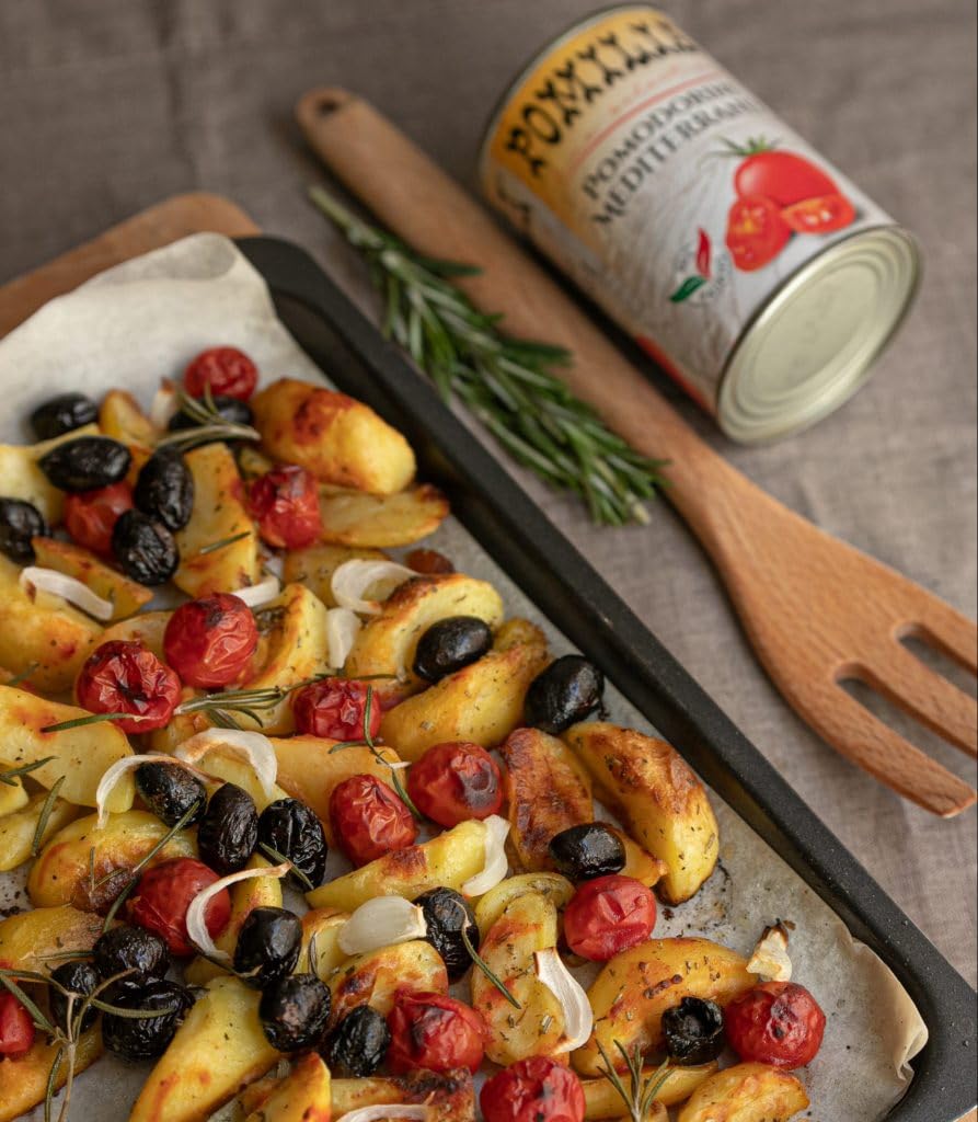 Pomilia Pomodorini Ciliegini Mediterranei Lot de 6 tomates cerises méditerranéennes 100 % tomates italiennes 400 g + boîte de 400 g