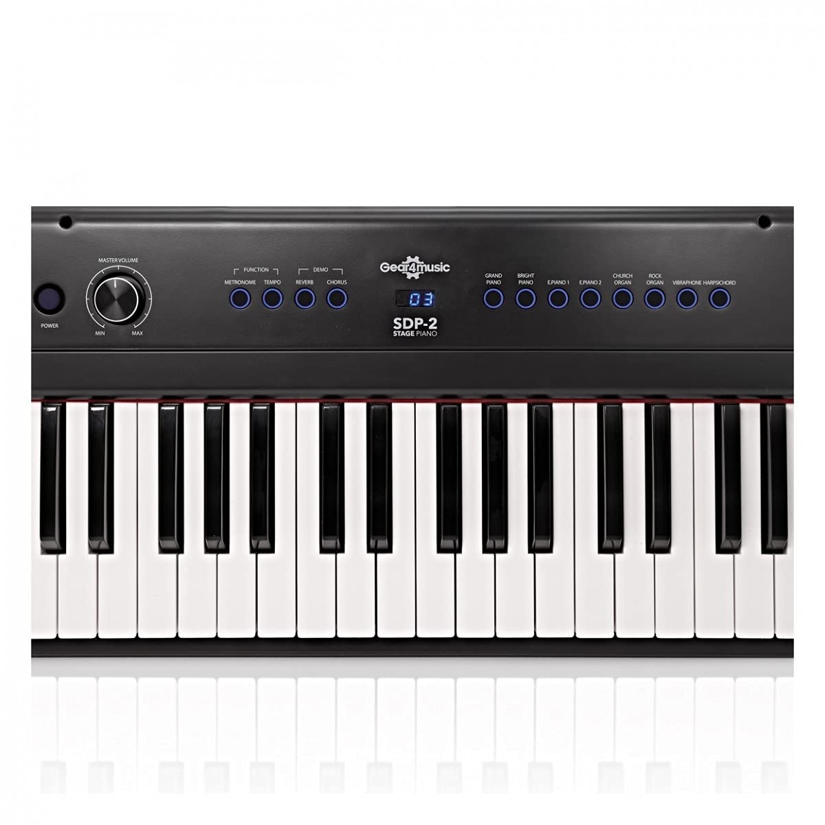 Gear4music SDP-2 Pianoforte Digitale 88 Tasti Portatile per Principianti con Borsa | Pianoforte Digitale Pesato 88 Tasti, Alimentato a Rete o Batterie, Altoparlanti e Uscita Cuffie Integrati, Borsa