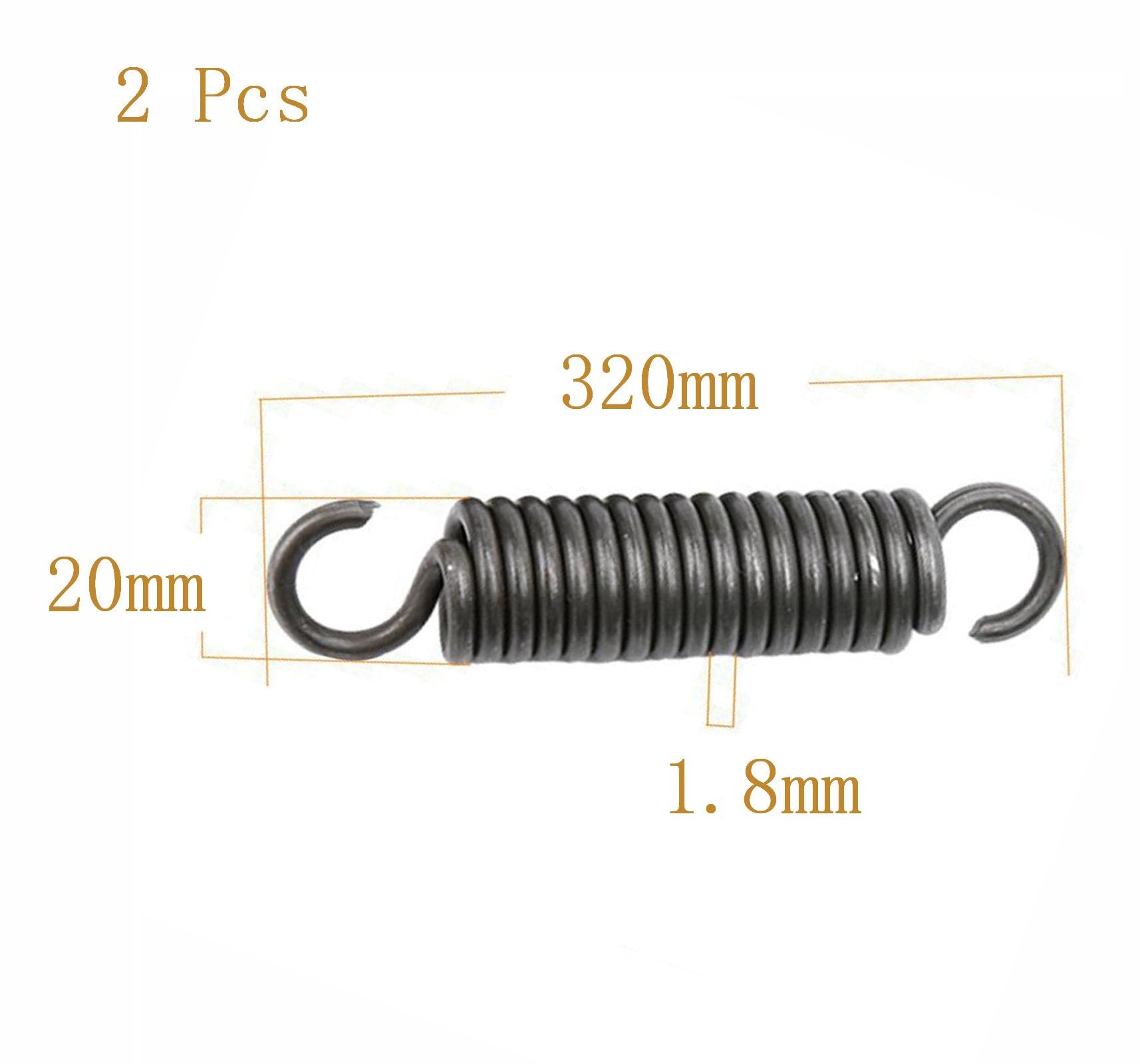 Resorte de tensión de doble gancho, acero for resortes, 1,8 x 20 x 320 mm, diámetro del alambre: 1,8 mm, diámetro exterior: 20 mm, longitud libre: 320 mm, 2 unidades(1.8 x 20 x 320 mm)