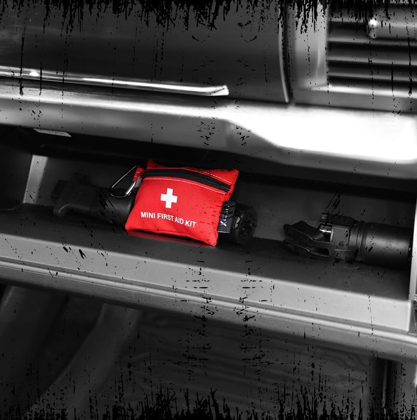 Miniatura 5 de Lightning X Mini Kit de primeros auxilios  Kit médico de emergencia compacto de 20 piezas con mosquetón  Bolsa de primeros auxilios de viaje