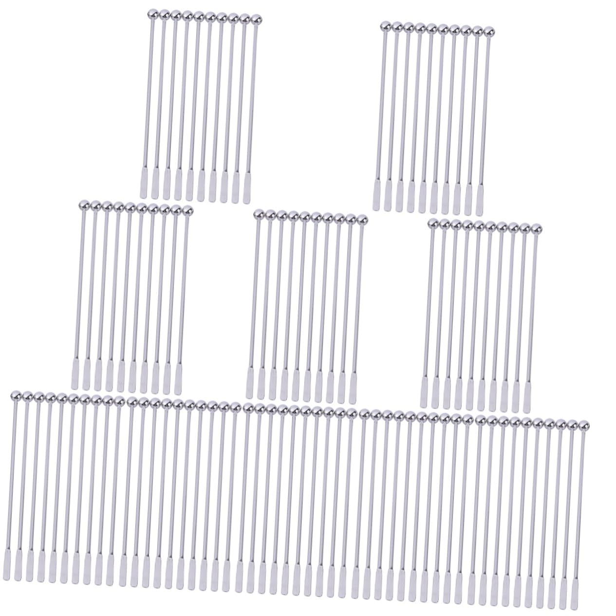 Ciieeo 15 Set Bere Mescolare Durevole Scelta Del Cocktail Arredamento Del Caffè Agitatore A Paletta Bere Un Bastoncino Porta Caffè Bastoncini Silver Riutilizzabile 10 Pezzi * 15