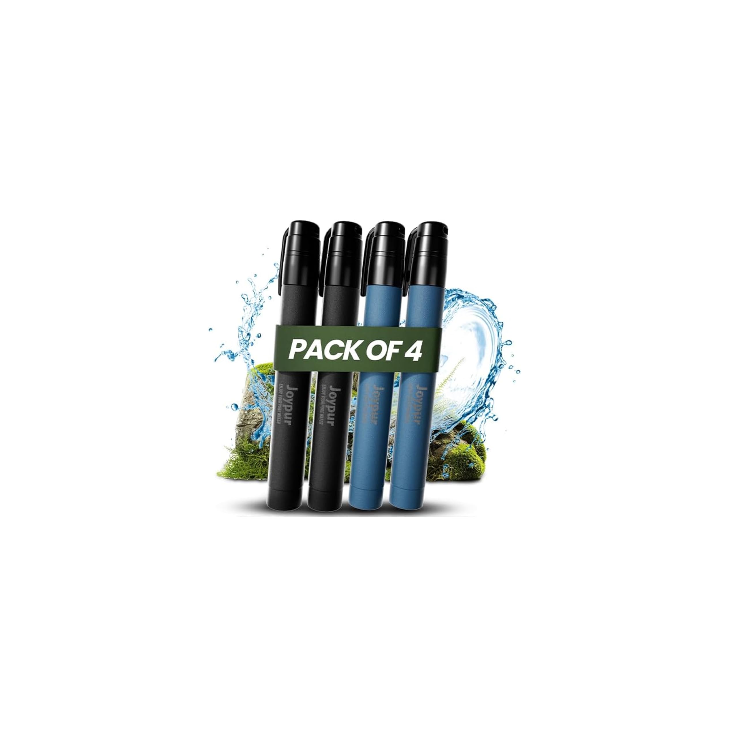 Pajita de filtro de agua portátil para supervivencia, equipo esencial de campamento y senderismo, pajita de purificación de agua para viajes, ciclismo y preparación para emergencias (paquete de 4, 2