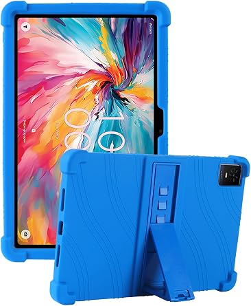PC Stand Soft Silicone Kids Case for TCL TAB 10 NXTPAPER 5G 9199S Tab 10 Gen 2 8196G/8496G, 10.4 Inch Blue
