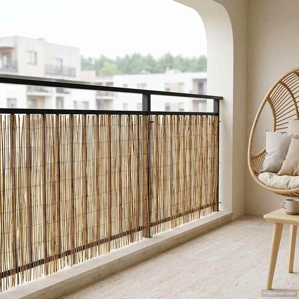 Recinzione in canna da giardino, in carbonio, 300 x 100 cm | Recinzione in canna naturale come protezione della privacy per balconi, terrazze e giardini. Legato con filo metallico.