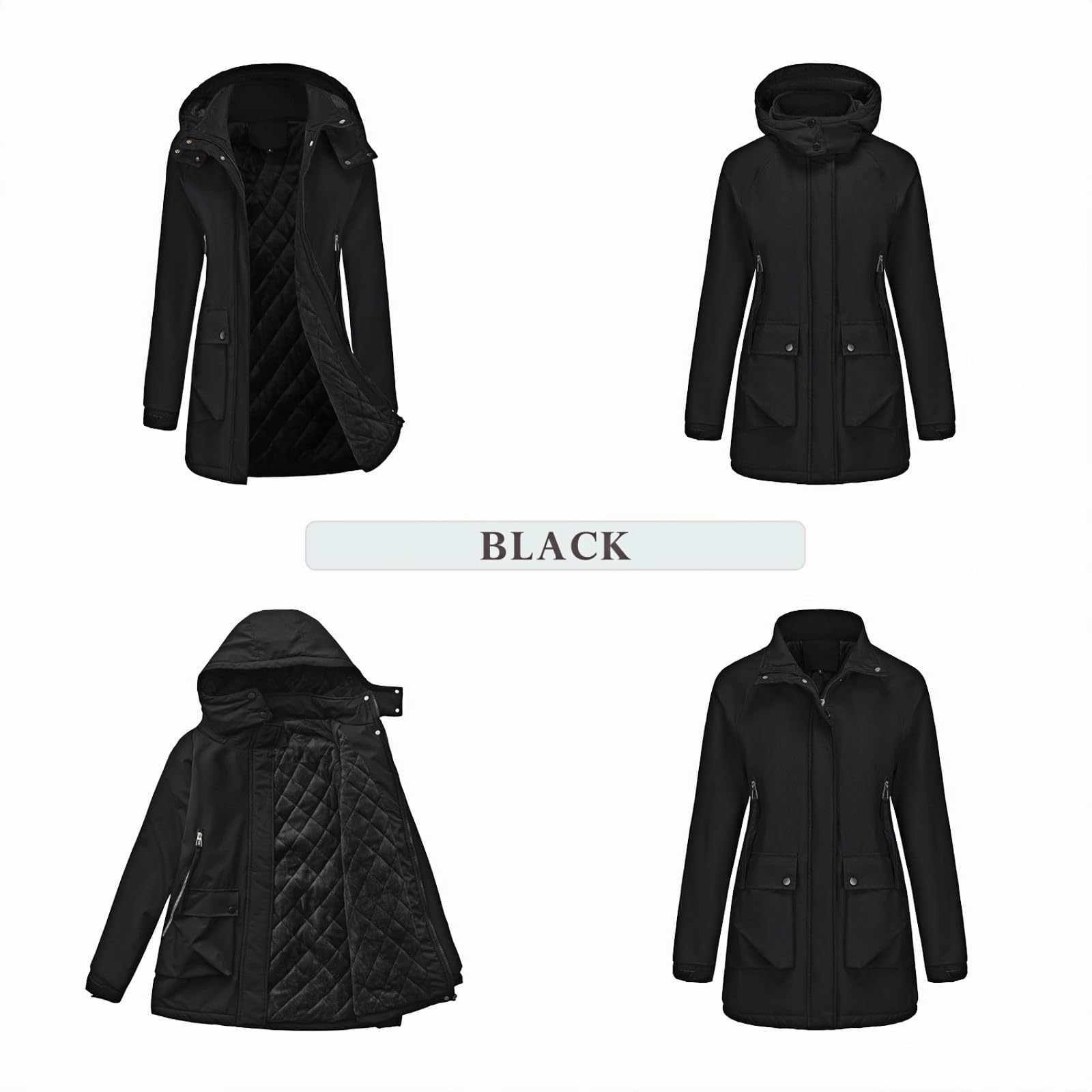 Genérico Chubasquero Poncho Mujer,Chaqueta Anorak Ligera para Mujer Resistente Al Viento Impermeable Larga con Capucha Y Bolsillos para Uso Diario Senderismo Al Aire Libre