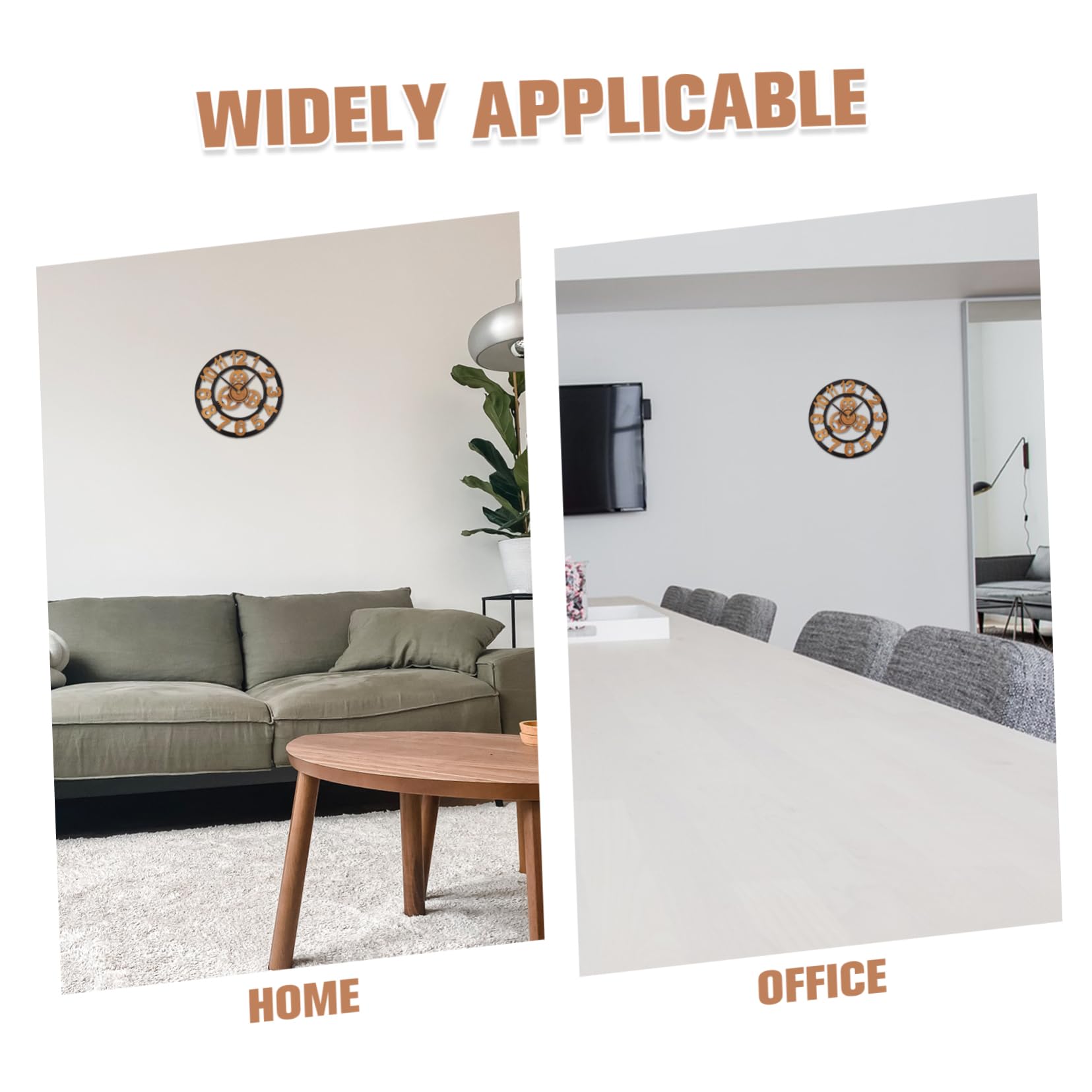 ULTECHNOVO Reloj para Madera Industrial Engranajes, Silencioso de Pared y Fácil de Limpiar, Adecuado Decoración del Hogar y Oficina