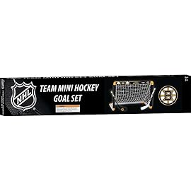 Franklin Sports NHL Boston Bruins Mini Hockey Set - Kids Indoor Knee Hockey Goal, Ball, + 2 Mini Stick Combo Set - Youth NHL Team Indoor Toy Sets - Ages 3+