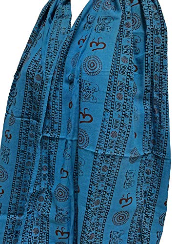Men's & Women's Indian Om (Aum) Sanskrit Mantra Block Print Cotton Scarf Stole3