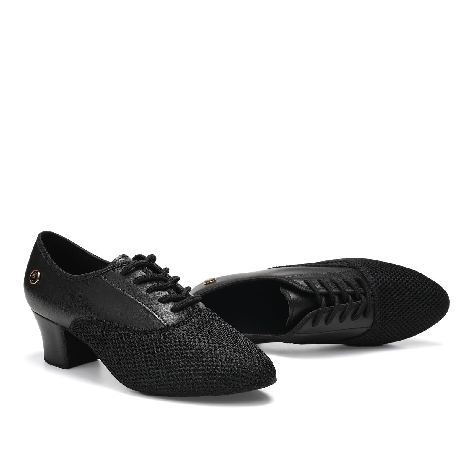 Mujer Zapatos de Práctica de Baile Latino Cerrado Zapatos de Danza de Salon Salsa con Cordones