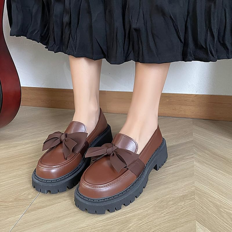 Women's Cute Bowknot Design Loafers, Trending Shoes, Fashionable Solid Color Slip on Loafers for Daily Wear, Casual Comfortable Shoes for Daily Wear, Office Walking Footwear Plus Size2