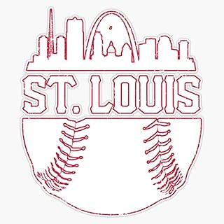 MAGNET Vintage St. Louis Baseball Skyline Cardinal Retro Magnet Vinyl Magnetic Sticker 20 mil - Size 5"