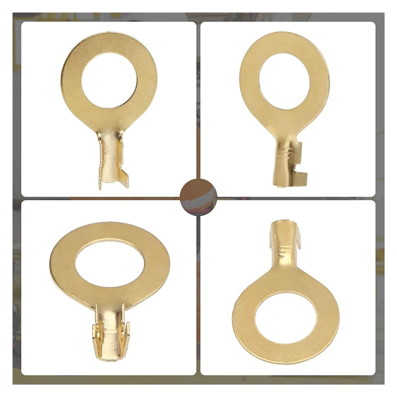 Ringkabelschuhe, 480-teiliges Ringkabelschuh-Sortiment M3/M4/M5/M6/M8/M10, Ringösen, Kupfer-Crimpkabelschuhe, Kabelschuh-Drahtverbinder, nicht isoliert