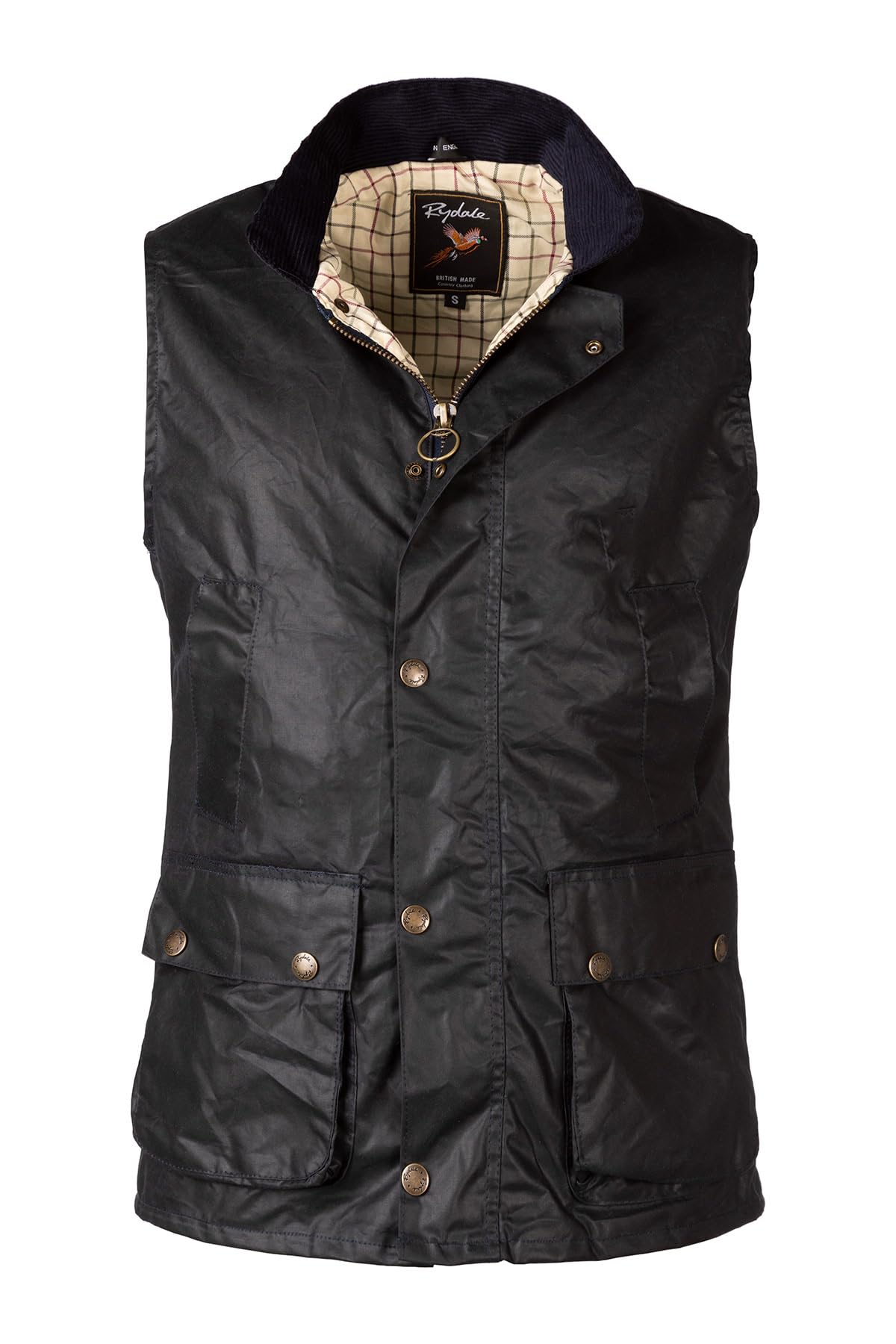 Rydale Men's Wax Waistcoat Waxed Cotton Lined Gilet Sleeveless Jacket 3 Colours (UK, Alpha, 3XL, Regular, Regular, Navy)
