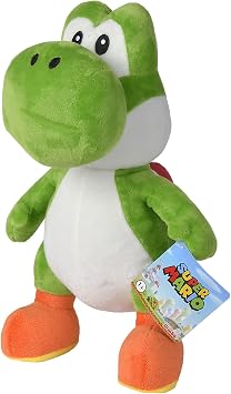 Simba Super Mario Yoshi Plush Toy - Soft Cuddly Toy, Detailed Design from The Video Game World, for Children and Fans, Green/White/Orange, Size 30 cm, Age 0+