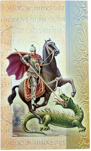 William J. Hirten Tarjeta Santa Católica Deluxe con Oraciones Tradicionales (San Jorge)