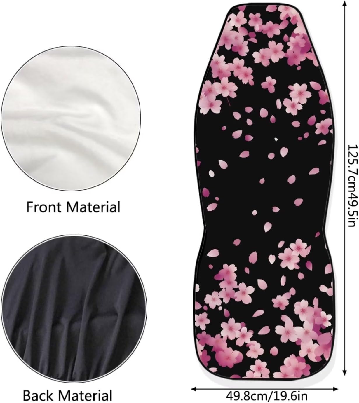 Cherry Blossom Car Seat Covers Front Seats for Women, 2 Pack Soft and Breathable Car Seat Protector Bucket Seat Covers Auto Decor Accessories for Van SUV Sedan