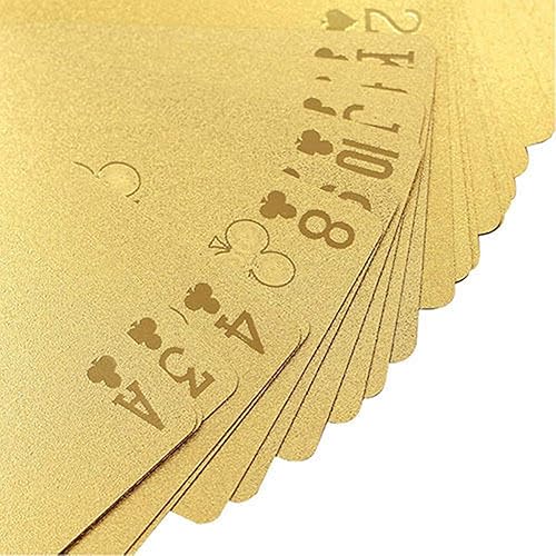 Miniatura 3 de Enjoyer Cartas plásticas impermeables del póker del póker de oro de las cartas del póker de la hoja del oro de los naipes de la cubierta
