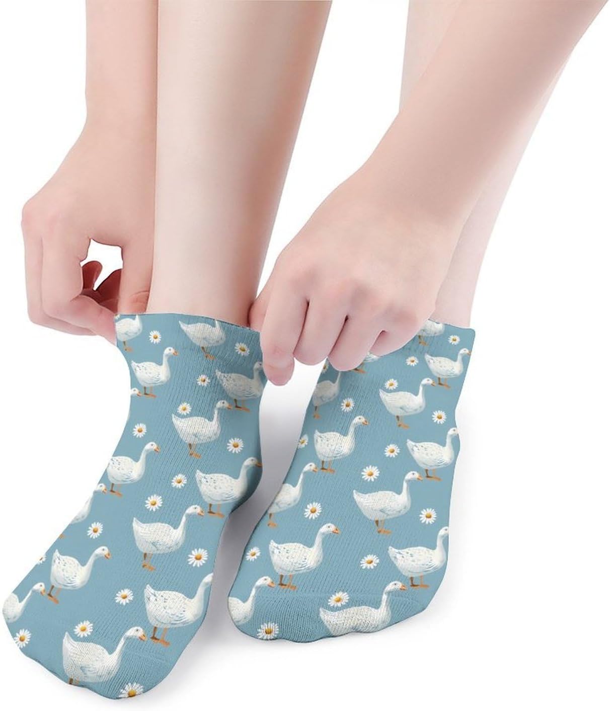 Goose Print Ankle Socks for Men Women Low Cut Crew Sock Casual Sports Clothing
