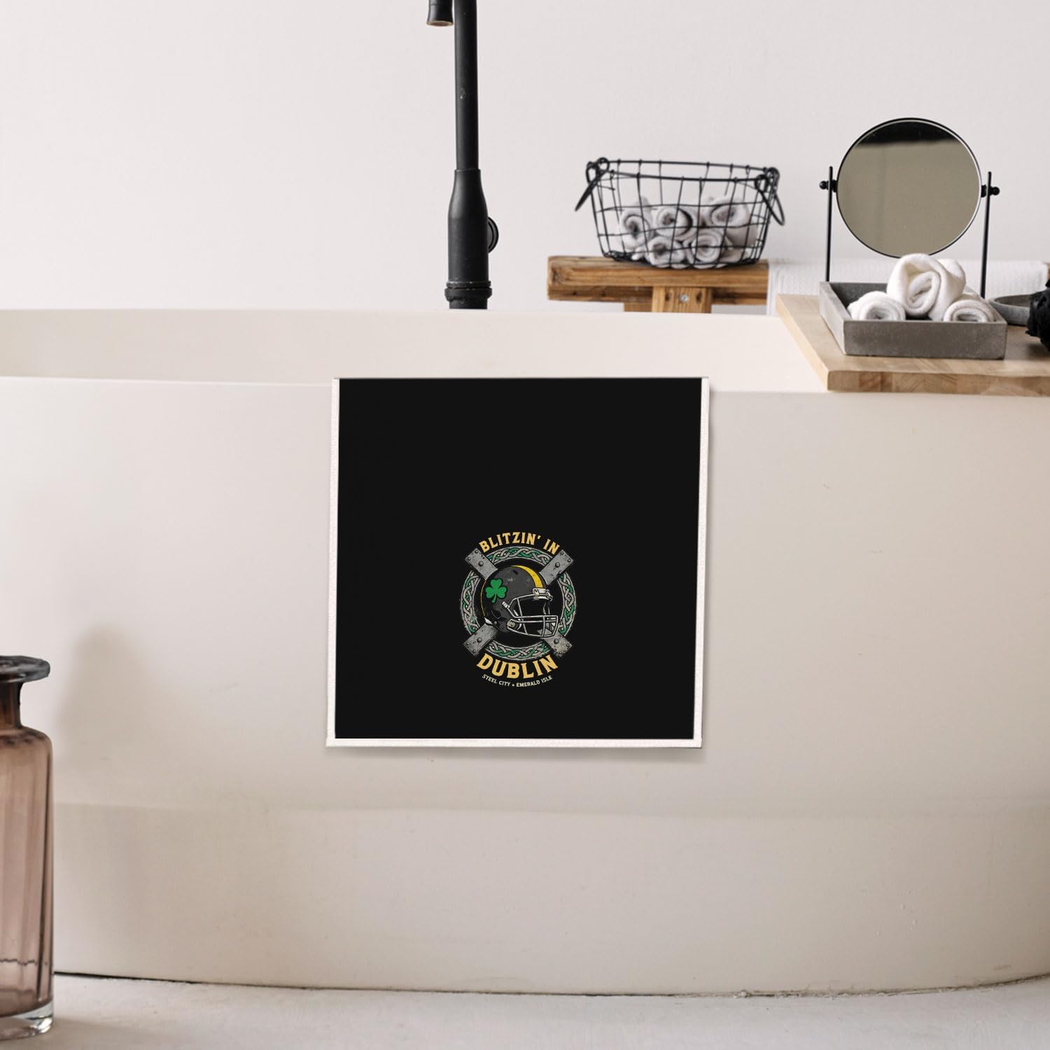 Irish Shamrock Football Kitchen Towels, Football Lover Player Fan Gifts Dish Tea Towels for Kitchen, St. Patrick's Day Helmet Decorative Hand Towel for Bathroom, 16x24 Inch - Image 4