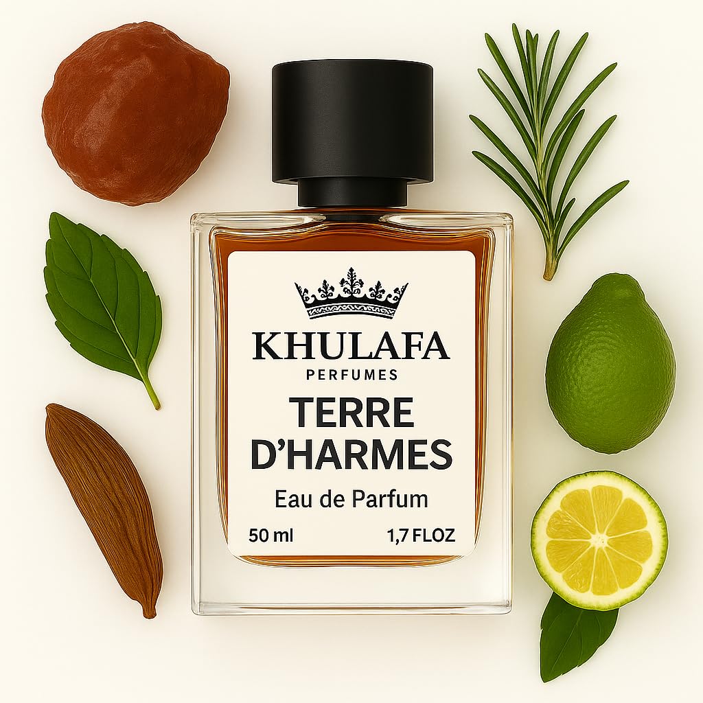 Khulafa Terre D Harmes Inspired Perfume for Men | Earthy & Woody Eau de Parfum with Orange, Vetiver & Cedar | Sophisticated & Long-Lasting Scent | Ideal for Work | Gift for Him | 50ML-image-18