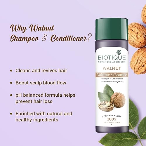 Miniatura 4 de Biotique Champú voluminizador de corteza de nogal bio para cabello fino y adelgazante 4.1 fl oz 4.05 oz. I make hair healthy, sedoso, brillante y