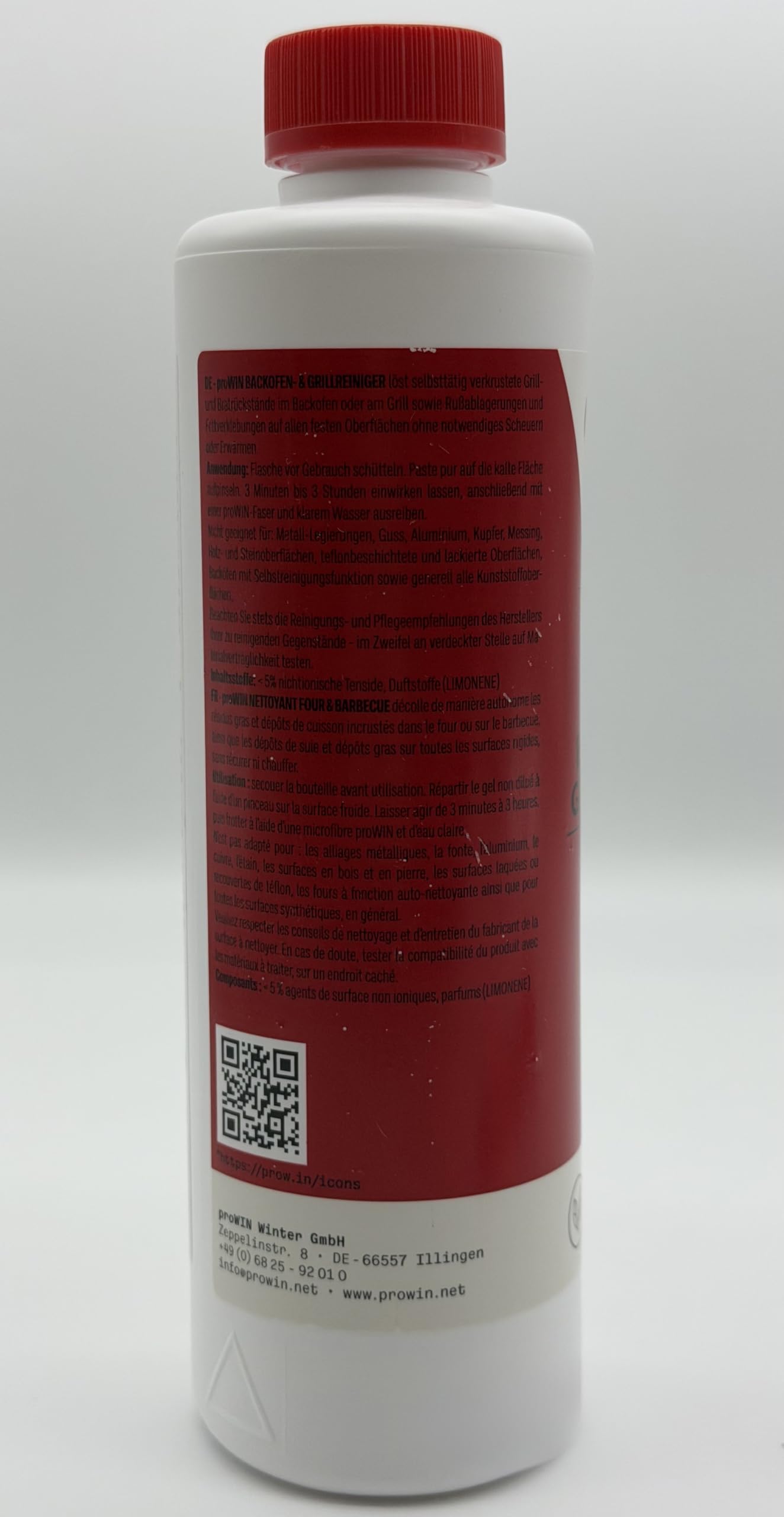 proWIN - Detergente per la pulizia del forno, con pennello, 500 ml