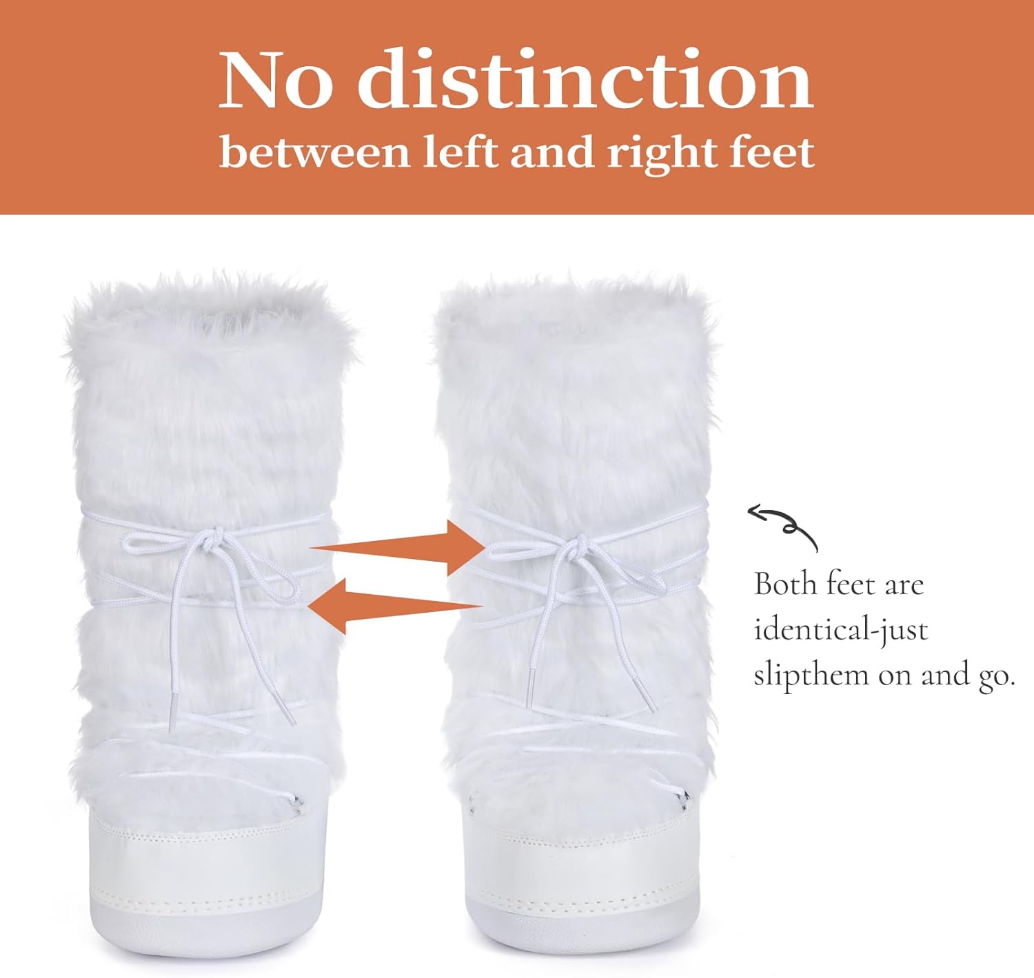 Women's Faux Fur Boots Furry Snow Boots for Women Mid Calf Winter Boot Black White Fluffy Boot Fuzzy Shoes - Image 2