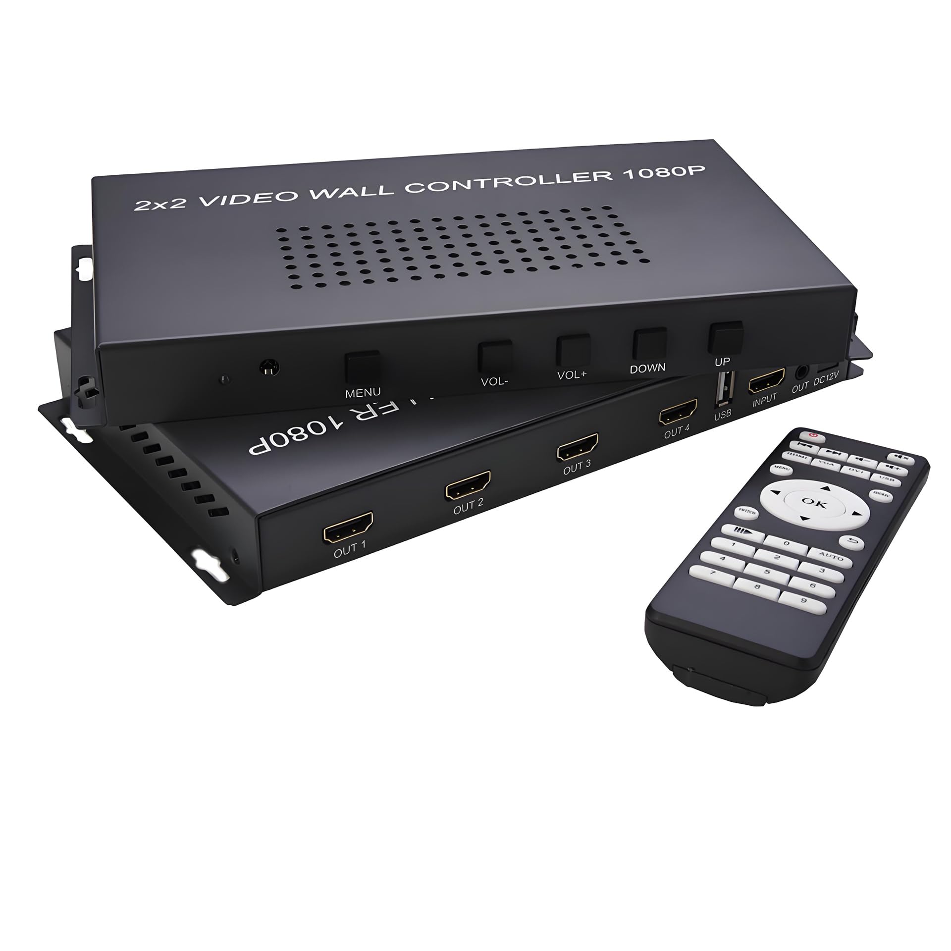 Controller video da parete 2x2 HDMI Scatola di giunzione Multi-display con porta USB 1080P 1x2 1x3 1x4 4x1 1 a 2 3 4 TV Processore di giunzione